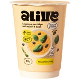 Couscous-Porridge mit Rosinen & Basilikum